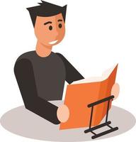 Image Of A Man Reading A Book vector