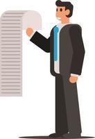 Image Of A Man Holding A Large Sheet Of Paper vector