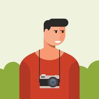 ilustración de un hombre con cámara vector