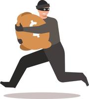 Illustration Of A Thief Running Away vector