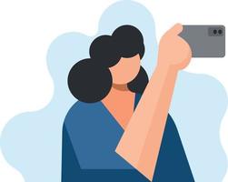 Graphics Of A Woman Making A Selfie Picture vector