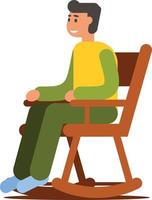 Illustration Of A Man Sitting In A Rocking Chair vector