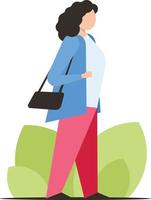 imagen de un mujer con negro bolso vector