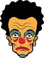 Image Of A Clown With Sad Face vector