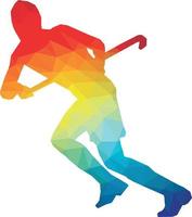 Silhouette Of A Grass Hockey Player vector