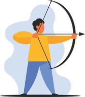 Image Of An Archer Shooting At Target vector