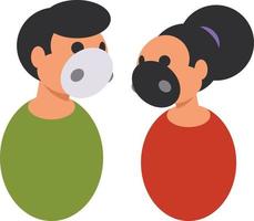 Image Of Man And Woman Wearing Face Coverings vector