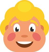 Image Of A Smiling Kid With Blond Hair vector