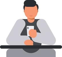 Image Of A Man Using Smartphone vector