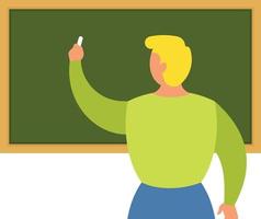 Image Of A Teacher Writing On A Blackboard vector