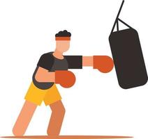 Image Of A Boxer Hitting A Punching Bag vector