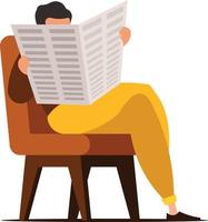 Graphics Of A Man Reading Newspapers vector