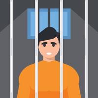 Image Of A Man In Prison vector