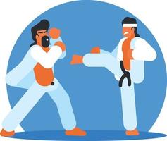 Image Of Two Karate Fighters vector