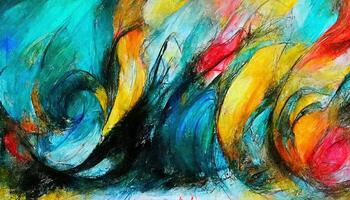 Wonderful Oil pastel drawing. Abstract color background, Fine art print, Impressionism style abstraction. photo