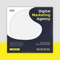 Digital marketing agency and corporate social media post template vector