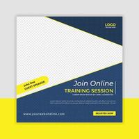 Digital marketing live webinar and corporate social media post template vector