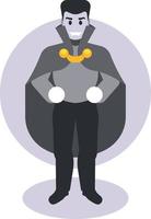 Image Of A Vampire Wearing A Grey Cloak vector