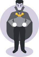 Image Of A Vampire Wearing A Grey Cloak vector