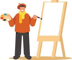 Image Of An Artist In His Studio vector