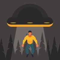 A Man Is Abducted By A Ufo vector