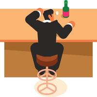 Image Of A Drunk Man At The Bar vector