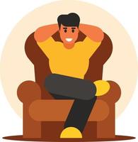 Image Of A Man Sitting In An Armchair vector