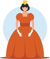 Image Of A Princess Wearing A Red Dress vector