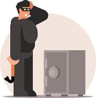 Image Of A Robber With A Crowbar vector