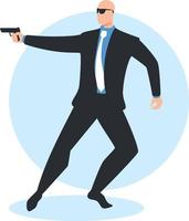 Image Of A Spy With A Handgun vector