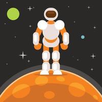 ilustración de un astronauta en planeta Marte vector