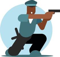 imagen de un policía oficial con un pistola vector