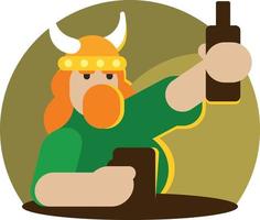 imagen de un vikingo Bebiendo vector