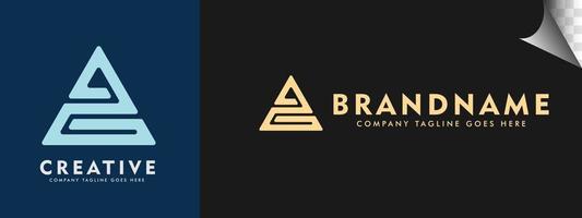 Logotype letter A G in triangle shape. usable logo design for business . brand name. industry. etc vector