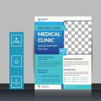 moderno médico clínica póster y volantes modelo diseño. vector