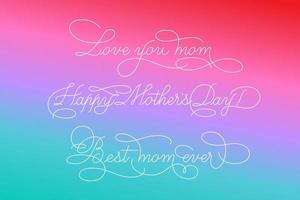 Happy Mothers Day - calligraphic lettering with elegant flourishes. Modern line calligraphy isolated on white background. Vector text in linear style, editable stroke wight.