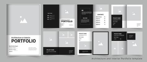 Architecture Portfolio or interior portfolio or project portfolio design template vector