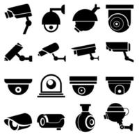 CCTV vector icon set. camera illustration sign collection. looking symbol. monitored logo.