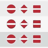 Latvia flag icons set, vector flag of Latvia.