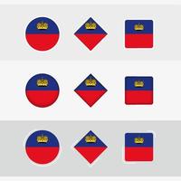 Liechtenstein bandera íconos colocar, vector bandera de Liechtenstein.