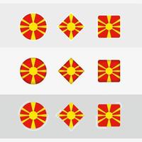 macedonia bandera íconos colocar, vector bandera de macedonia.