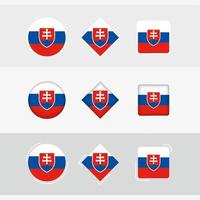 Slovakia flag icons set, vector flag of Slovakia.