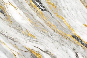 White and gold marble texture. Luxury abstract fluid art paint background. photo