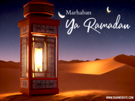 Ramadan Greeting Poster with Beautiful Lantern psd