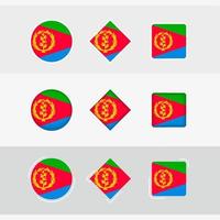 Eritrea flag icons set, vector flag of Eritrea.