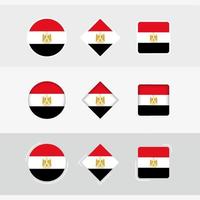 Egypt flag icons set, vector flag of Egypt.