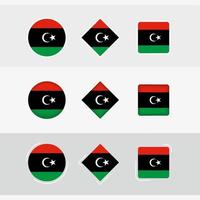 Libya flag icons set, vector flag of Libya.