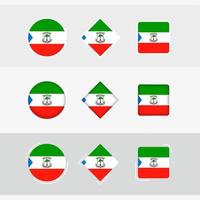 Equatorial Guinea flag icons set, vector flag of Equatorial Guinea.