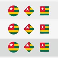 Togo flag icons set, vector flag of Togo.