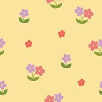 Cartoon flower pattern vector